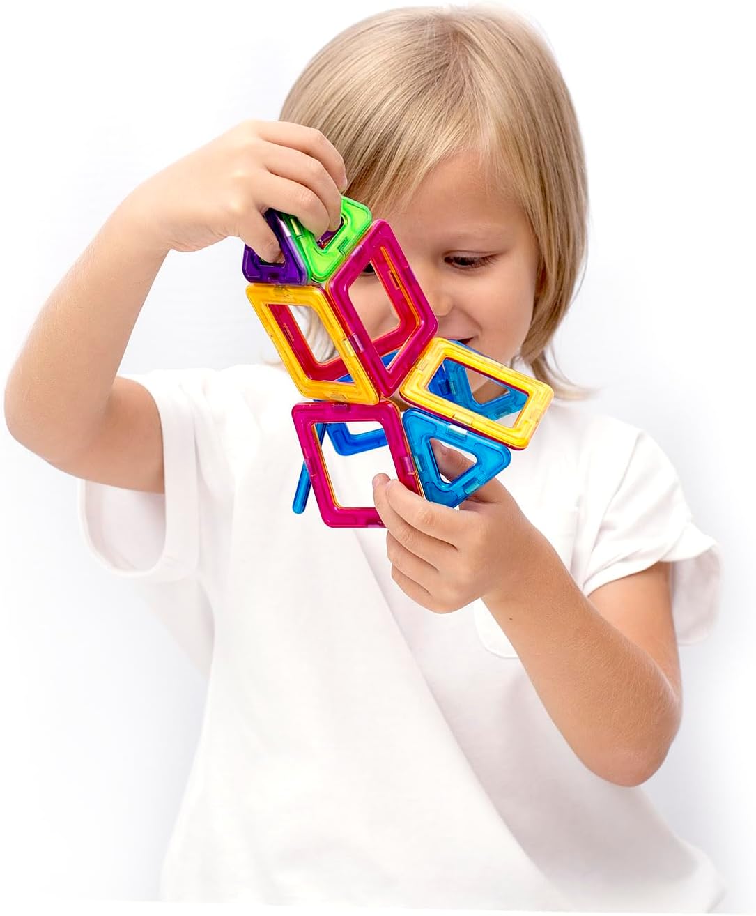 Melofaver Magnetische Bausteine Magnet Montessori Spielzeug ab 3 4