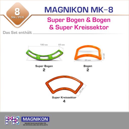 Magnetische Bausteine Erweiterungsset Schlange 8 STK – Bild 2