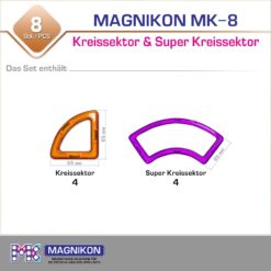 Alternative view of Magnetische Bausteine Erweiterungsset 4 Kreisektoren und 4 Super-Kreissektoren