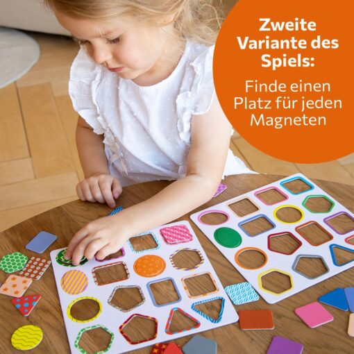Zuordnungsspiel Formen, Farben und Muster mit 32 Magneten – Bild 4