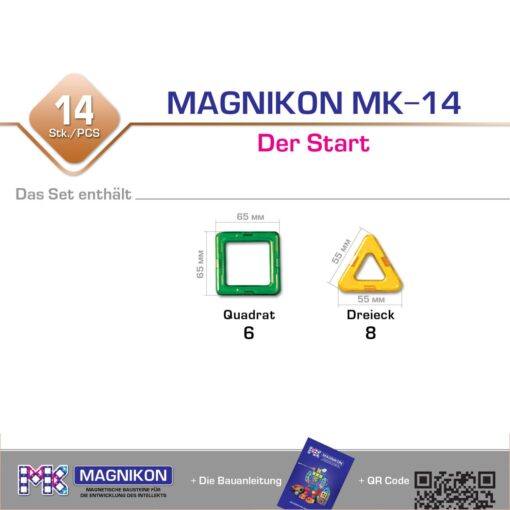 Magnetische Bausteine MK-14 Der Start, 14 Teile – Bild 2