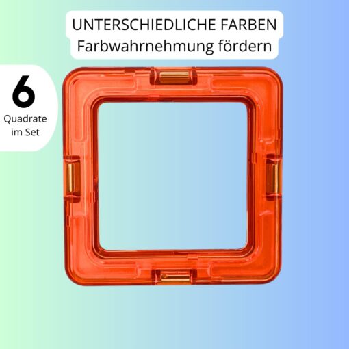 Magnetische Bausteine Erweiterungsset 6 Quadrate – Bild 3