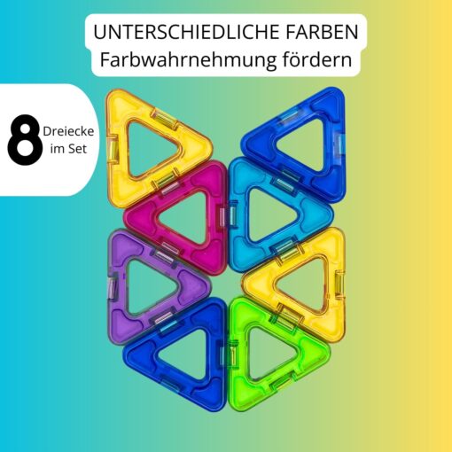 Magnetische Bausteine Erweiterungsset 8 Dreiecke – Bild 2