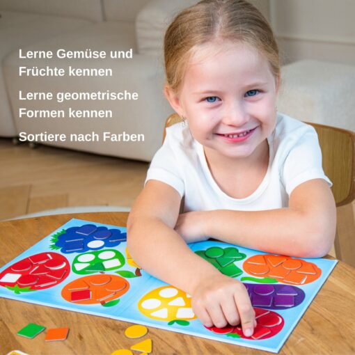 Sortierspiel Früchte und Gemüse, Magnetspiel mit 81 Magnete – Bild 4