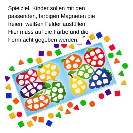 Sortierspiel Früchte und Gemüse, Magnetspiel mit 81 Magnete – Bild 3