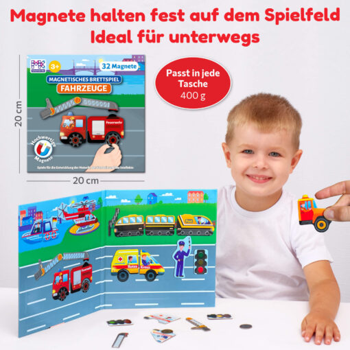 Magnetspiel Fahrzeuge 32 Magnete - Motorikspielzeug für die Beschäftigung bei der Autofahrt – Bild 5