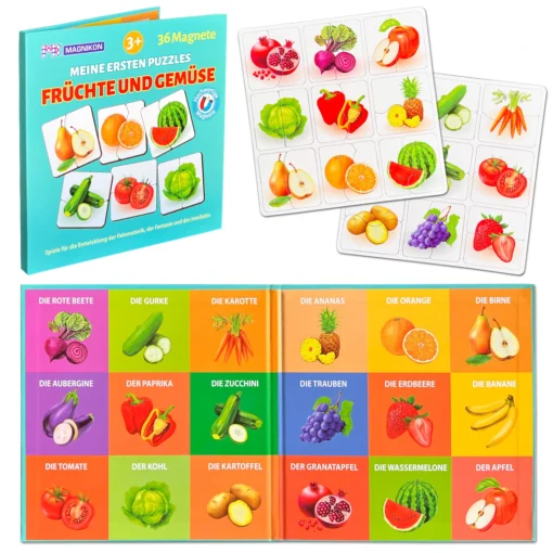Magnetpuzzles Früchte und Gemüse 18 Puzzles mit je 2 Teile