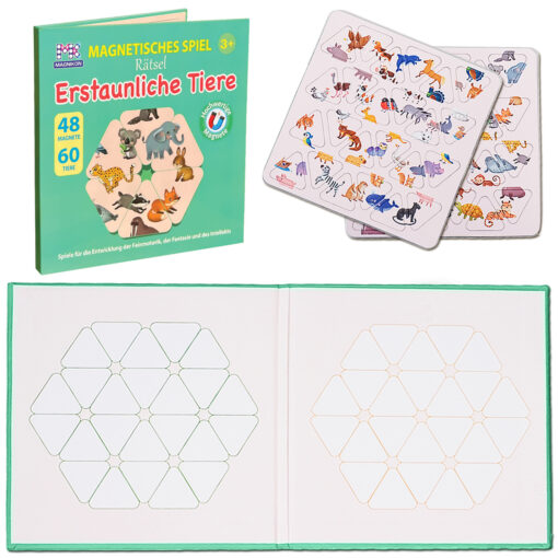 Magnetisches Spiel Rätsel Erstaunliche Tiere, 46 Magnete