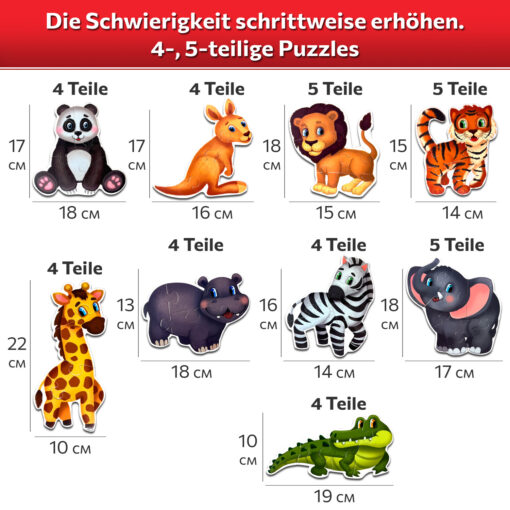 Meine ersten Puzzles Exotische Tiere 39 Große Teile – Bild 4