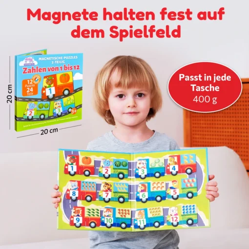 Zahlen lernen von 1 bis 12, 12 Puzzles mit je 2 Teile – Bild 6