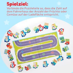 Zahlen lernen von 1 bis 12, 12 Puzzles mit je 2 Teile 11 UD118 1500x1500 6 nem MAGNIKON