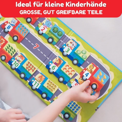 Zahlen lernen von 1 bis 12, 12 Puzzles mit je 2 Teile – Bild 2