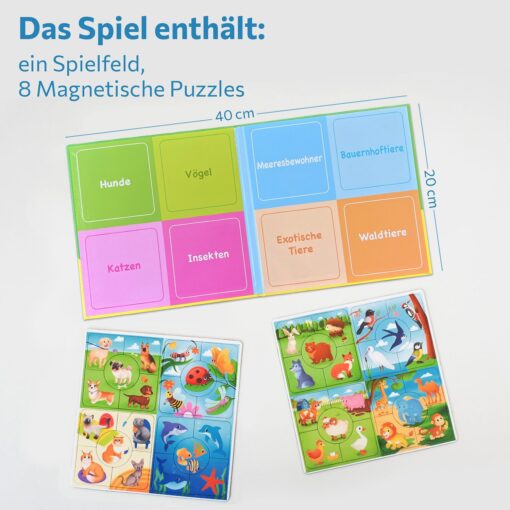Magnetisches Puzzle der Assoziationen Die Welt der Tiere ab 3 Jahren, 40 Magneten – Bild 5