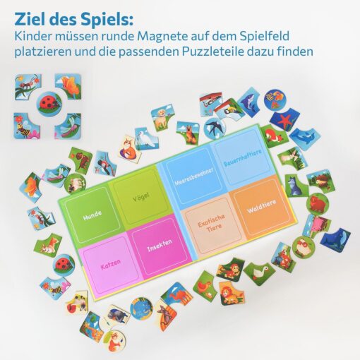 Magnetisches Puzzle der Assoziationen Die Welt der Tiere ab 3 Jahren, 40 Magneten – Bild 2