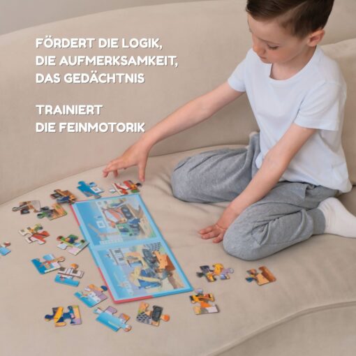 Magnetische Puzzles Baufahrzeuge – Bild 3