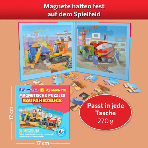 Magnetische Puzzles Baufahrzeuge – Bild 5