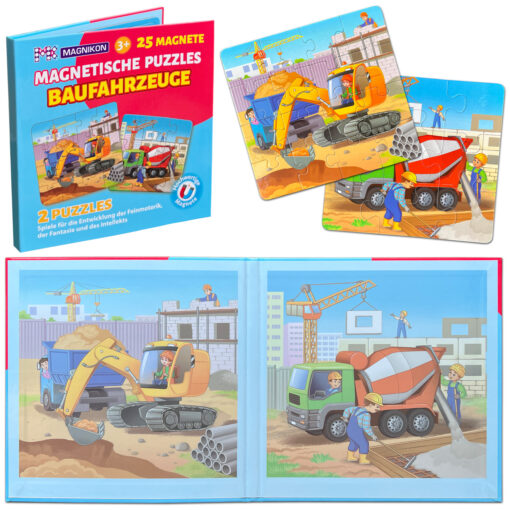 Magnetische Puzzles Baufahrzeuge