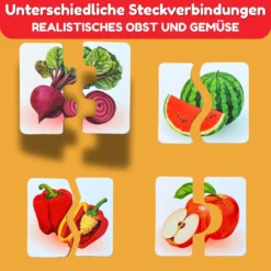 Magnetpuzzles Früchte und Gemüse 18 Puzzles mit je 2 Teile 10 UD124 1 MAGNIKON