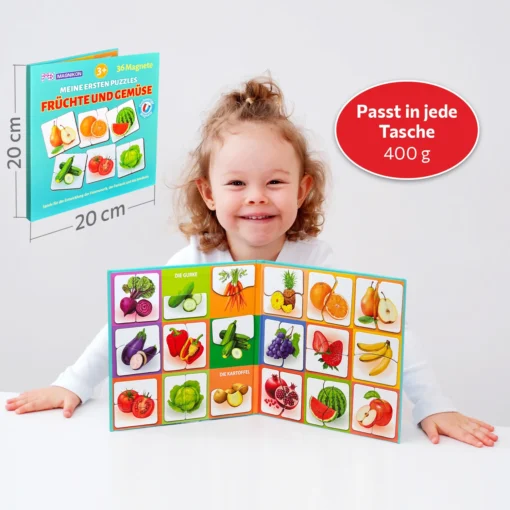 Magnetpuzzles Früchte und Gemüse 18 Puzzles mit je 2 Teile – Bild 5