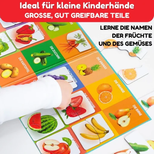 Magnetpuzzles Früchte und Gemüse 18 Puzzles mit je 2 Teile – Bild 4