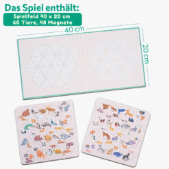 Magnetisches Spiel Rätsel Erstaunliche Tiere, 46 Magnete 11 UD126 3 MAGNIKON
