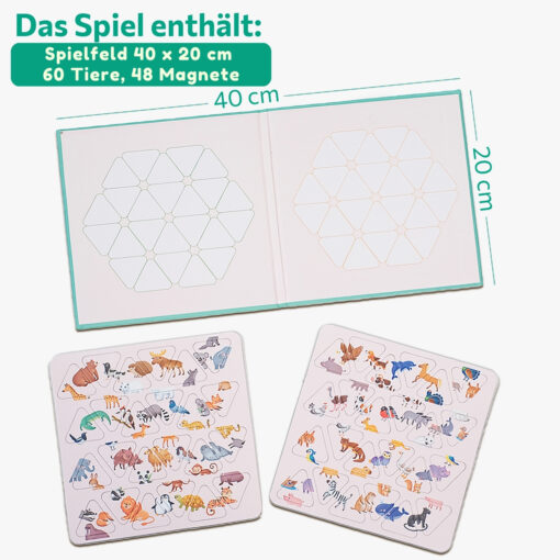 Magnetisches Spiel Rätsel Erstaunliche Tiere, 46 Magnete – Bild 3