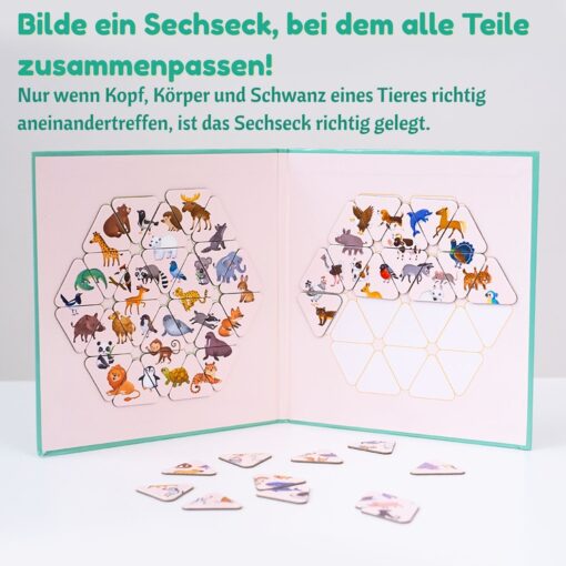 Magnetisches Spiel Rätsel Erstaunliche Tiere, 46 Magnete – Bild 2