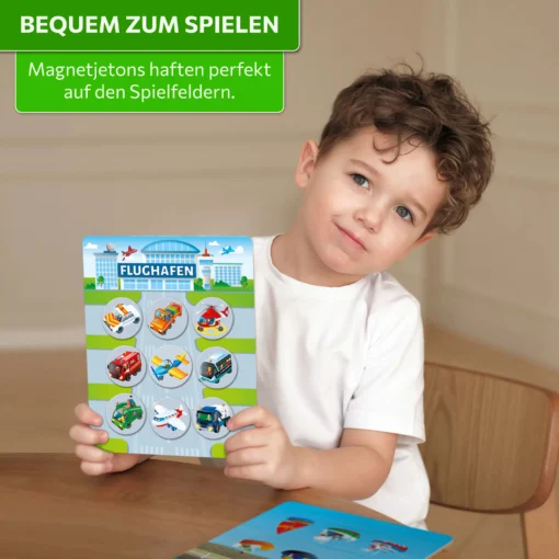 Magnetisches Lotto Kinder Verkehrsmittel 54 Magnete, 6 Doppelseitige Spielfelder – Bild 5