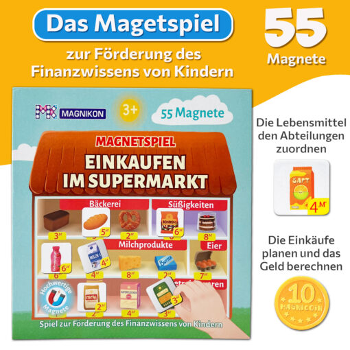 Magnetspiel Einkaufen im Supermarkt 55 Magnete, Spielen und Lernen – Bild 2