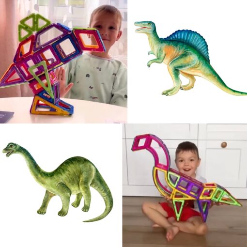 Magnetische Bausteine Der Dinosaurier - Magnetbau-Set 65-teilig – Bild 5
