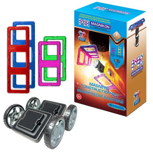 2 klick Räder mit 2 Rechtecke und 2 Super Rechtecke für Magnetische Bausteine