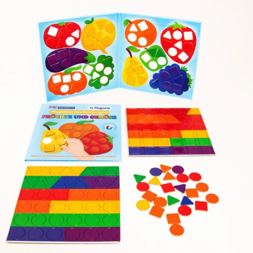 Sortierspiel Früchte und Gemüse, Magnetspiel mit 81 Magnete