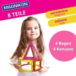 Magnetische Bausteine Erweiterungsset 4 Konusse und 4 Bogen
