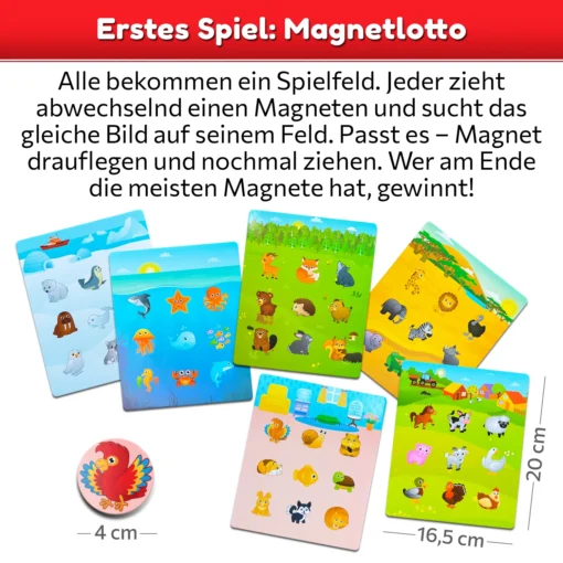 Magnetisches Lotto Kinder "Die Tierwelt" 54 Chips – Bild 3