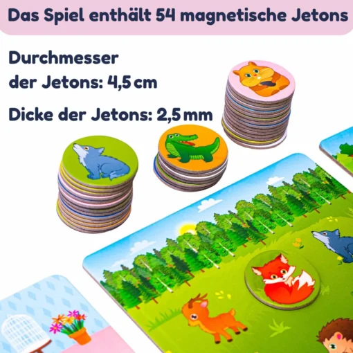 Magnetisches Lotto Kinder "Die Tierwelt" 54 Chips – Bild 10