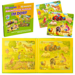 Magnetische Puzzles im Dorf