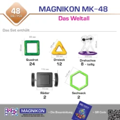 Alternative view of Magnetische Bausteine Das Weltall 48 Teile